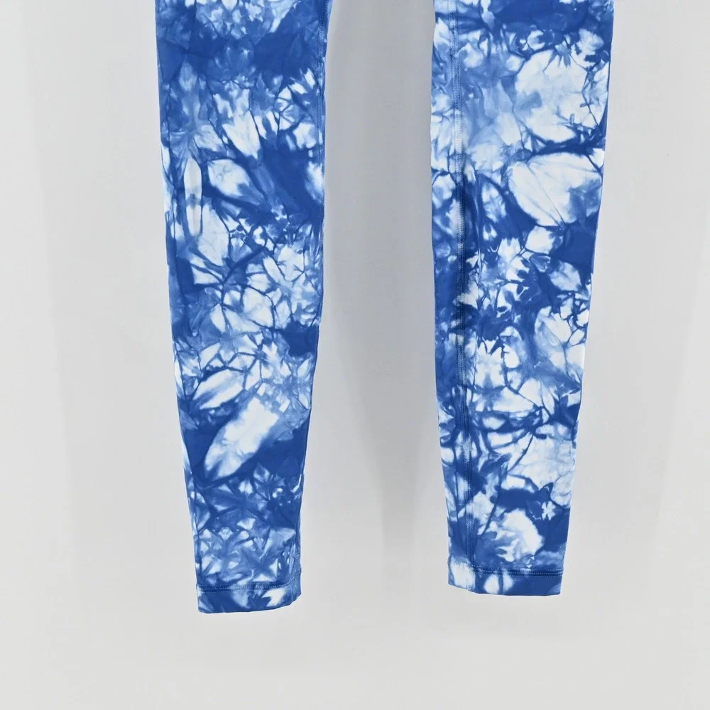 Lululemon Wunder Under High Rise Leggings Womens‎ Size 2 Blue Shibori Tie Dye